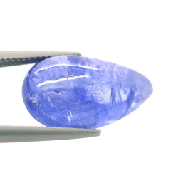 Cabochon A Pera Di Tanzanite Da 13,16 Ct, Taglio 20,28x12,22 Mm