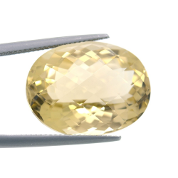 24.83ct Citrino Talla Ovalada con Damero