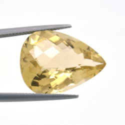 18.79ct Citrino Taglio Goccia Scacchiera