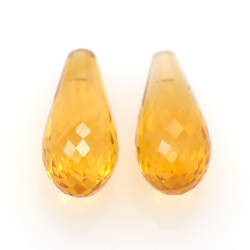 12.21ct Set Citrine Taille Briolette