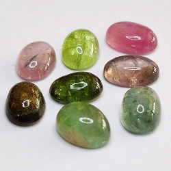 6,89ct Set Tourmaline Cabochon Oval Cut