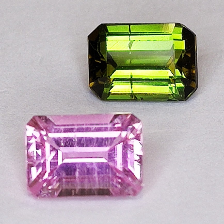 2,08ct Set Tourmaline Emerald Cut