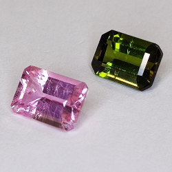 2,08ct Set Turmalina Talla Esmeralda 7,0x5,0mm