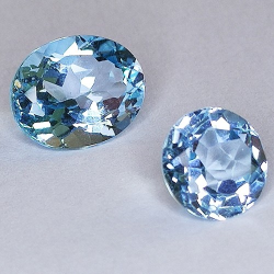 8,96ct Set Topacio Azul Talla Ovalada y Redonda