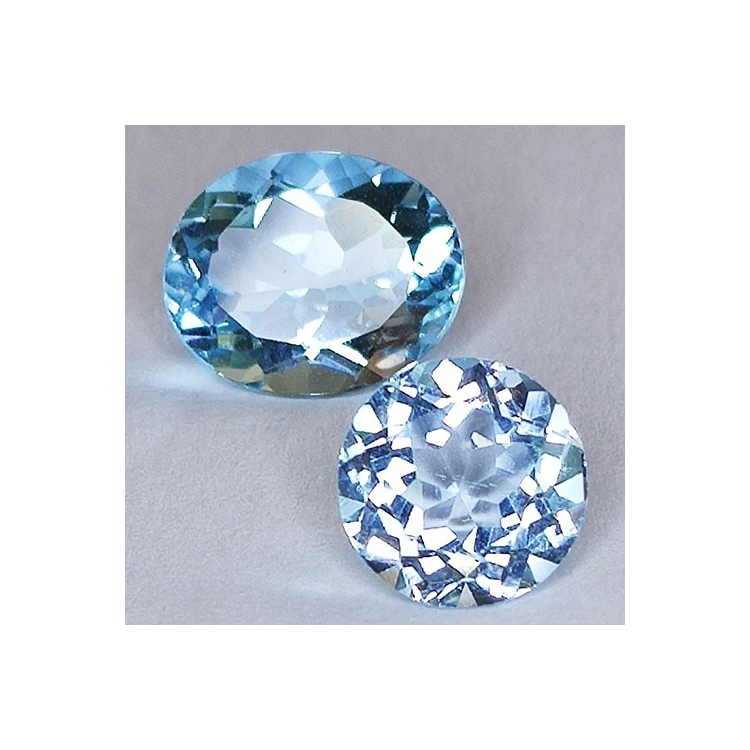 8,96ct Set Topacio Azul Talla Ovalada y Redonda